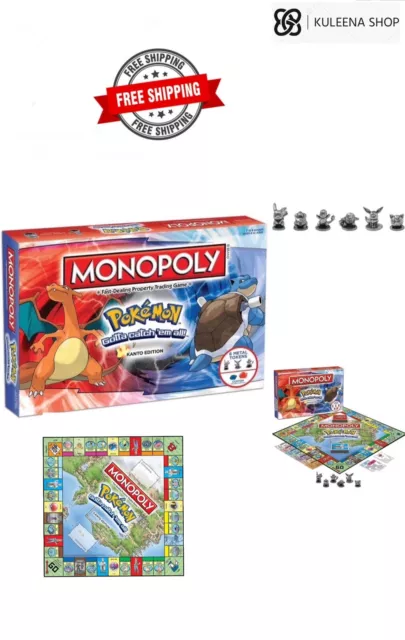 Pokemon Kanto Monopoly Family Friend Board Game Child and Adult games GIFT