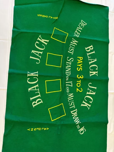 Blackjack on one side, craps on other side.  Never used and in super condition.