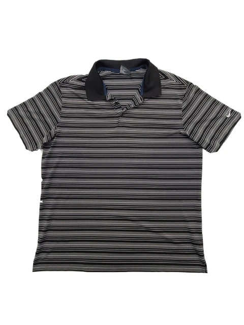 Nike Golf SIze XL Drifit Black and White Striped Polo T Shirt