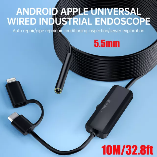 5.5mm Portable Industrial Borescope Snake Inspection Camera with Type-C and USB