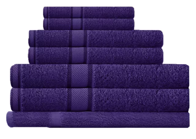 Purple 100%  Cotton Bath Towel Range 7 Pieces Set or Single Pieces Choice