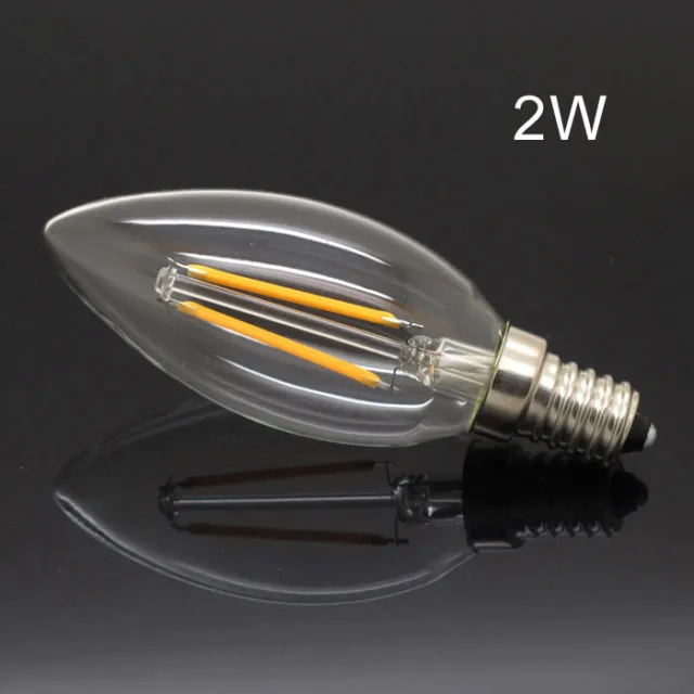Small Screw E14 SES 2W LED COB Edison Bulb Torpedo Shape Bullet Top 220V Light