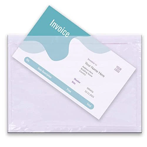 6''x9'' Clear Packing List Envelopes, Top Loading Shipping Label Envelope