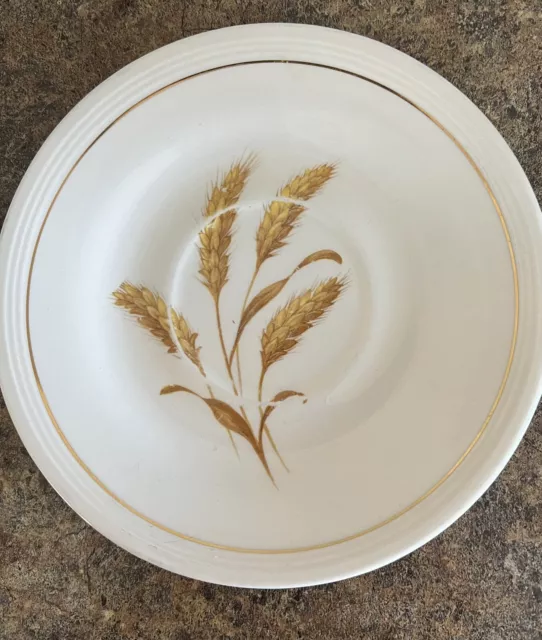 Edwin M Knowles China Co. Yorktown Golden Wheat Handler Saucer 6 Inch