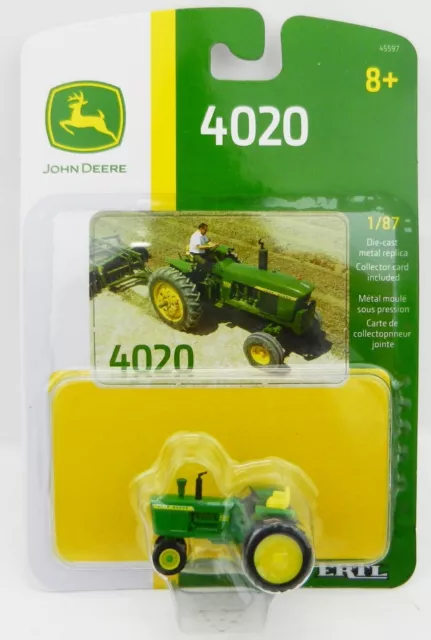 ERTL 1:87 HO SCALE *JOHN DEERE* Model 4020 Tractor w/Narrow Front NIP!