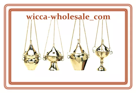 1 Assorted Hanging Brass Censer Incense Charcoal Cone Resin Burner and FREE SHIP