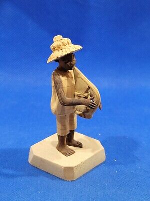 Man playing music Instrument hand Carved wood Figure