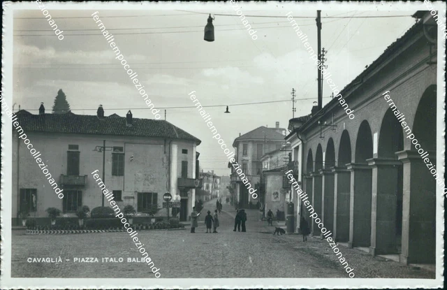 bt73 cartolina cavaglia' piazza italo balbo dante provincia di biella piemonte