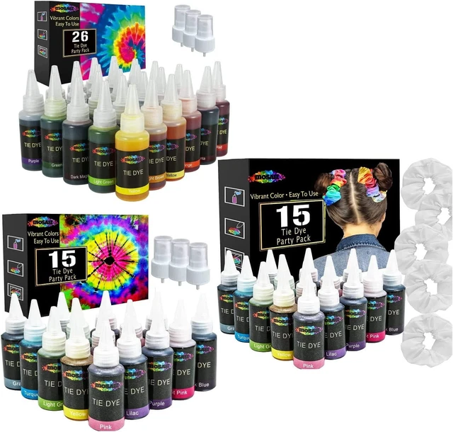 Paquete de tinte de corbata Mosaiz 26 colores con 2 juegos de 15 kits...