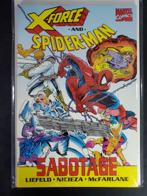 Marvel X-Force and Spiderman Sabotage 1992  McFarlane TPB