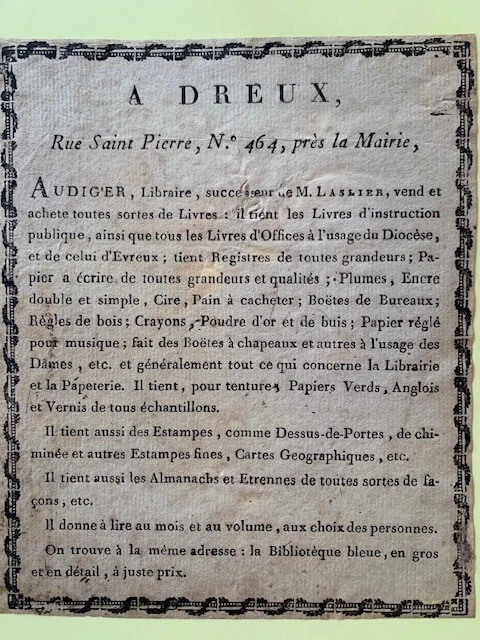 Ex-libris AUDIGER, A0395, 161 x 132 mm, 19è