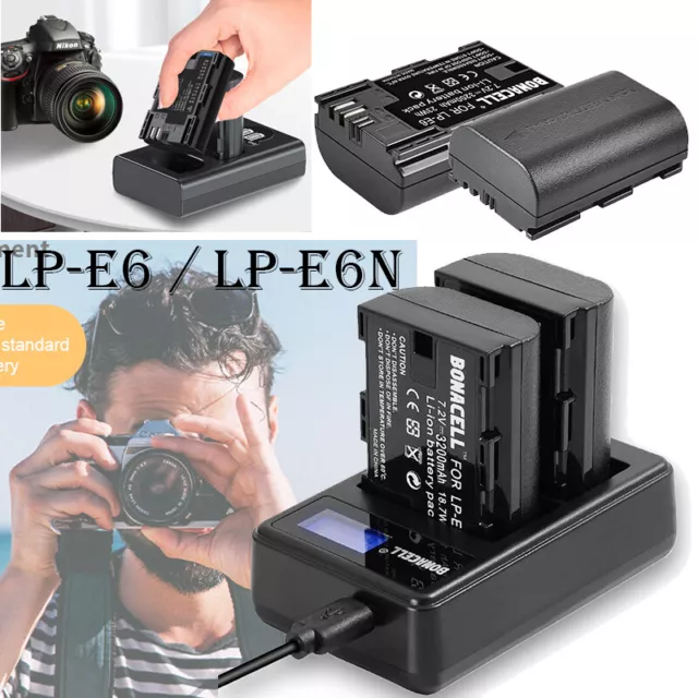 2x 4x LP-E6 LP-E6N Battery / Charger For Canon EOS 5DS 7D 6D Mark III 60D 90D UK