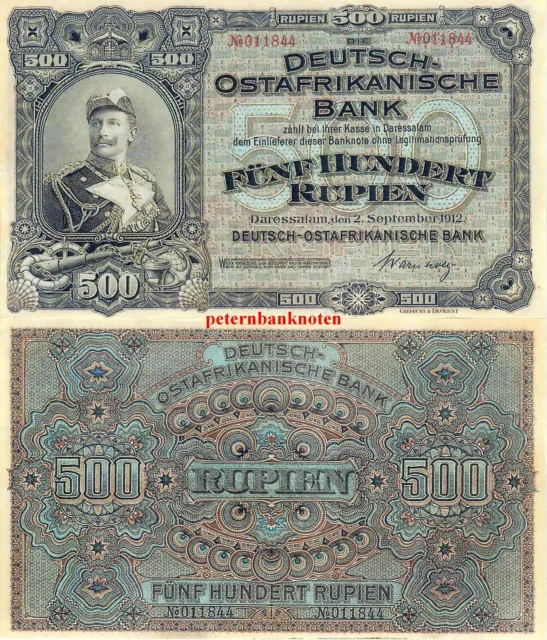 Deutsch Ostafrikanische Bank 500 Rupien 1912 TOP-REPRODUKTION /KOPIE 69#Kassenf.