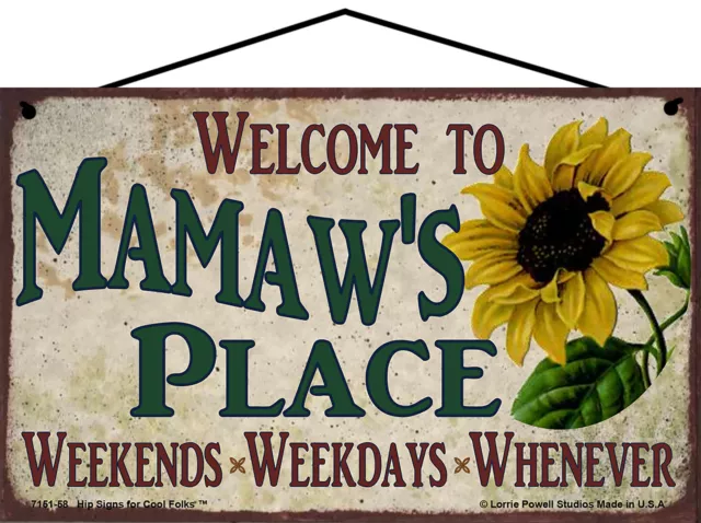 Welcome to Mamaw's Place Sign Sunflower Mother's Day Gift Grandma Grandmother