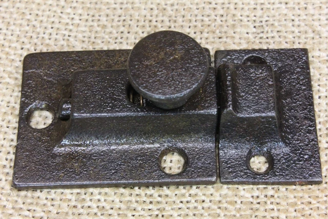 Old Cabinet Latch Cupboard Catch Smooth Rustic Cast Iron Round Knob 2 5/8”