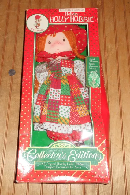 Vintage 1988 Holiday Holly Hobbie Collector's Edition Rag Doll & Ornament