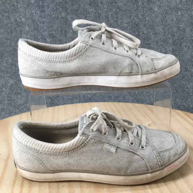 Keds Shoes Womens 7.5 Low Top Sneakers Gray Canvas Round Toe Lace Up Casual