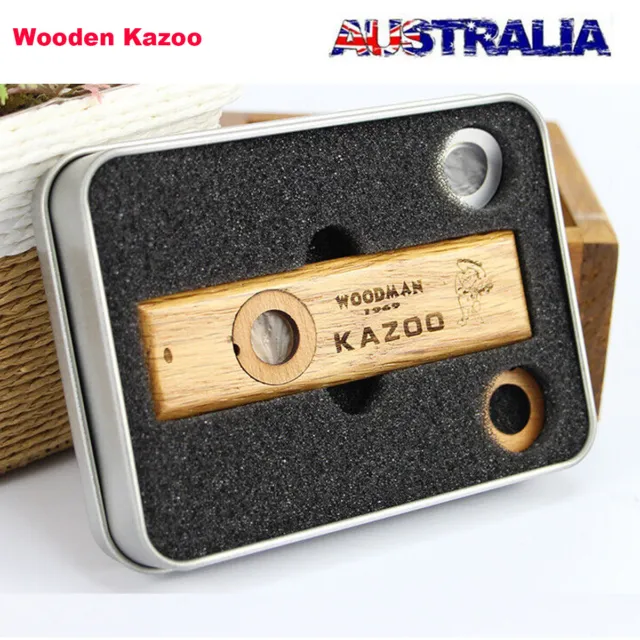 Adeline Wooden Kazoo Instruments Ukulele Guitar Partner Wood Harmonica Box Gift
