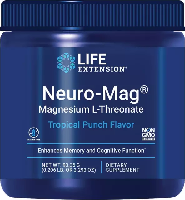 Life Extension Neuro-Mag Magnesium L-Threonate (Tropical Punch) 93.35g Muscle