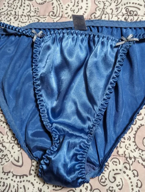 VTG DELICATES SATIN Double String Bikini Panties S 5 NWOT Sissy
