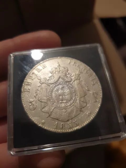 FRANCE - Superbe Monnaie de 5 francs NAPOLEON III Argent 1855 BB Jolie Côte 2