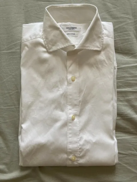 GUTTERIDGE Camicia m/lunghe bianca cotone mis. 38 (15) collo francese