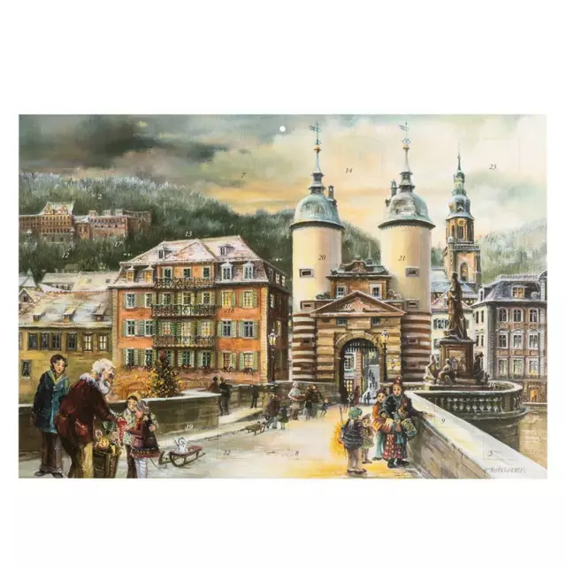 Adventskalender Heidelberger Brückentor Brück&Sohn mit 24 Bildmotiven Heidelberg