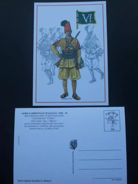 Cartolina/Postcard  A.o.i. Bulukbasci Vi Battaglione Coloniale Cossu N.924