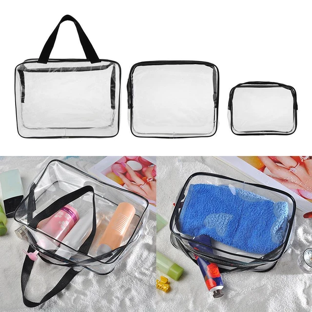 Clear PVC Cosmetic Bag, Toiletry Organizer, Makeup Bags, Travel Pouch, Zipper