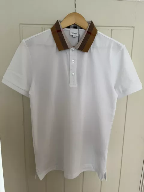 Burberry Polo - White - Medium - Slim fit - New With All Tags.