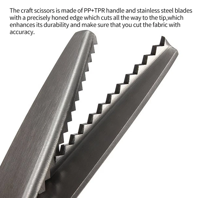 STAINLESS STEEL PINKING Shear With Cushioned Handles Fabric Cutting Art