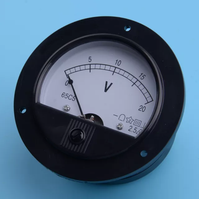 65C5 DC 0-20V Round Analogue Panel Meter Volt Voltage Gauge Analog Voltmeter