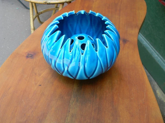 Céramique vase pique fleurs Jean Claude Malarmey Vallauris 1960
