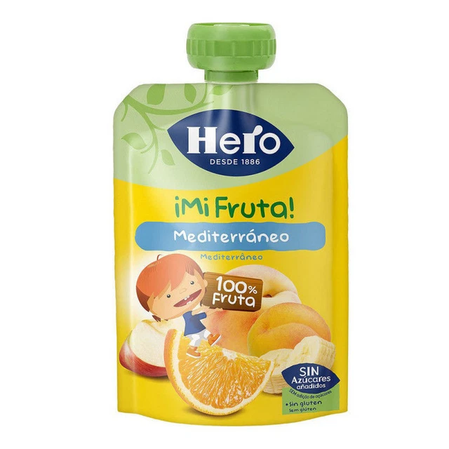 Gourde pour bébé Hero Banane Pêche Orange Pomme 0050