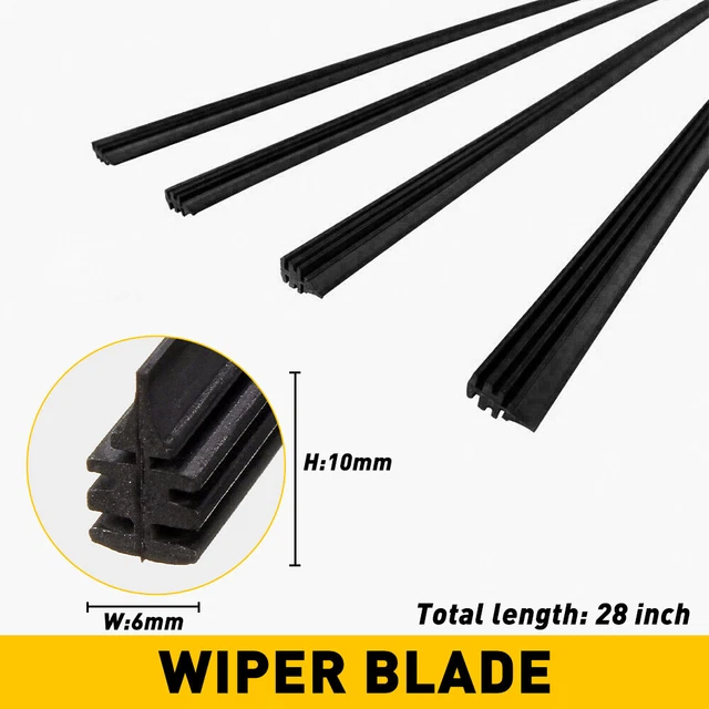 4 PCS 28" Car Bus Frameless Windshield Wiper Blade Refills Silicone Universal US