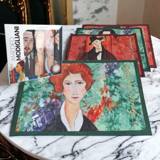 Set di 4 Tappetini Tavolo Amedeo Modigliani Tovagliette Museo Riproduzione Arte Ispirati 2