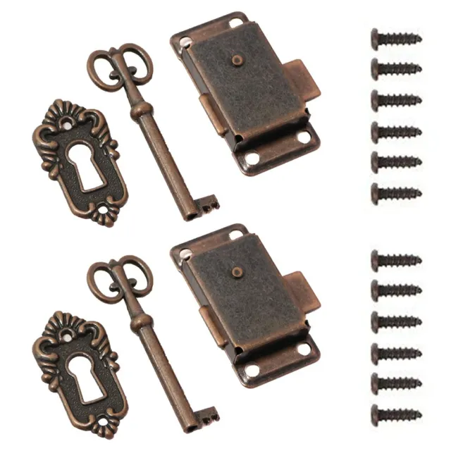 Ensemble de 2 petites boîtes anciennes à clés armoire serrures de porte ensem