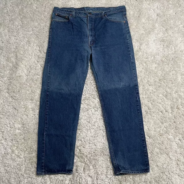 Vintage Levis 505 Jeans Mens 44x32 Red Tab Made In USA 80s Baggy 0217 Denim Blue