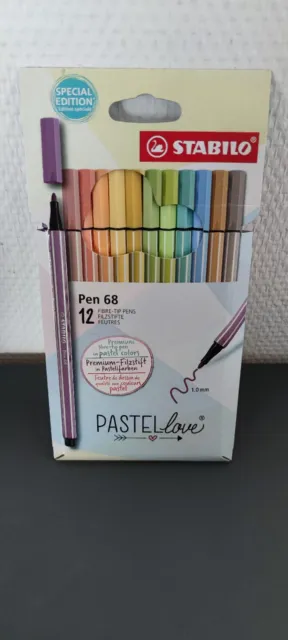 Stabilo STABILO Premium Filzstift Pen 68  in Pastellfarben 12 Stück Kartonetui