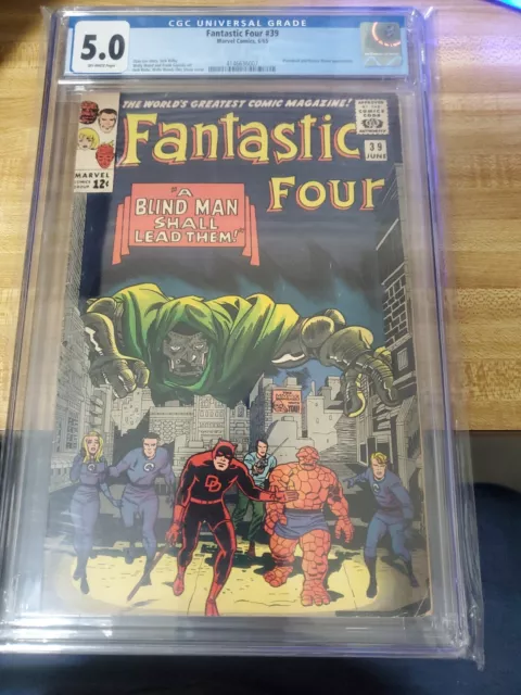 Fantastic Four #39 Cgc 5.0 Doctor Doom Silver Age Stan Lee Jack Kirby Marvel