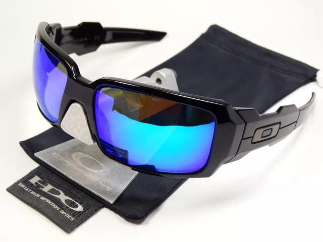 Occhiali da sole Oakley Oil Drum Black Blue Polarized Rig Monster Dog Pup Batwolf XX