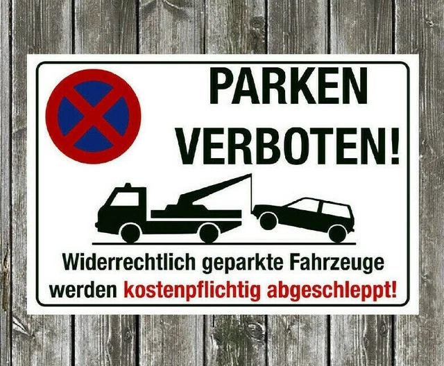 PARKPLATZSCHILD PARKEN VERBOTEN HINWEISSCHILD HALTEVERBOT SCHILDER ALU Verb 3mm 321287121160