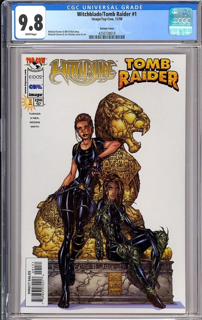 Witchblade/Tomb Raider #1 Variant Cover Cracked Slab* Image/Top Cow 1998 CGC 9.8