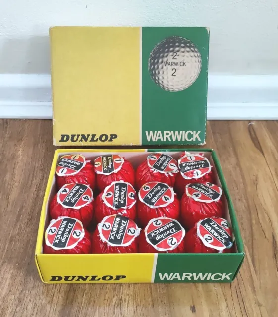 12 x VINTAGE DUNLOP WARWICK GOLF BALLS - BOXED - NEW