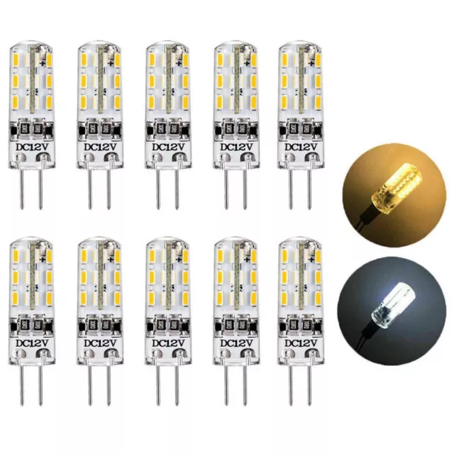 10x G4 LED Lampe 12V DC Kaltweiß Warmweiß 3W Leuchtmittel SMD Stiftsockel Birne