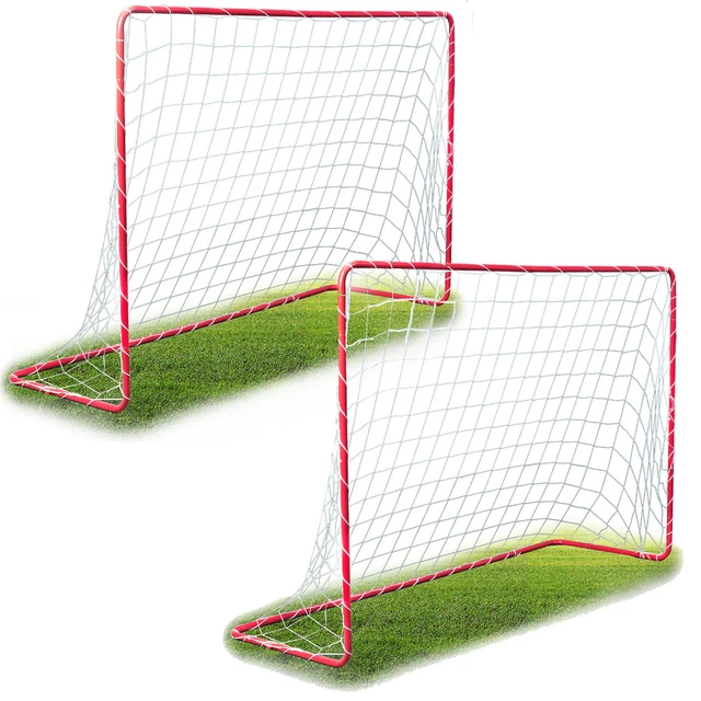 NEO-SPORT 2 X Fußballtor Fußball Tor Netz mit Bodenanker für Garten