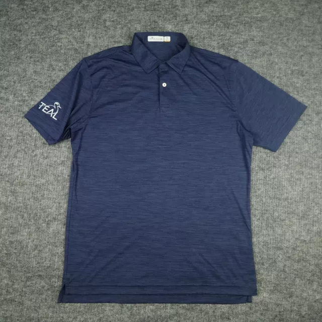 Peter Millar Polo Shirt Mens Medium Blue Featherweight UPF 50+ Lightweight Golf