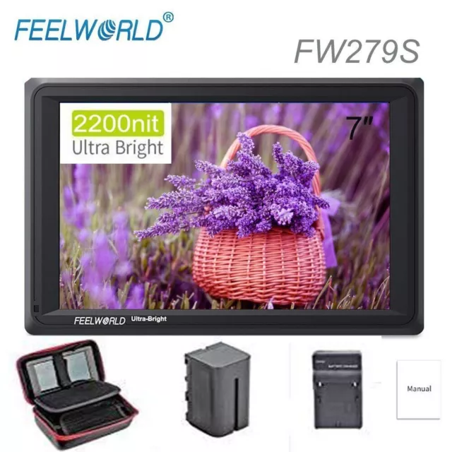 FEELWORLD FW279S 7 Inch 2200nit DSLR Camera Field Monitor 3G SDI Video Monitor