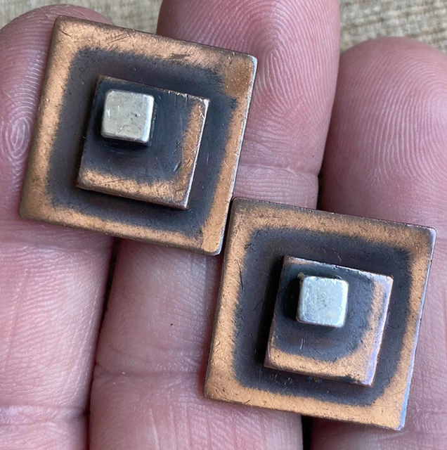 Vintage 1950’s Chicago Modernist NITA LUSTIG Copper & Sterling Silver Cufflinks Vintage 1950’s Chicago Modernist NITA LUSTIG Copper & Sterling Silver Cufflinks