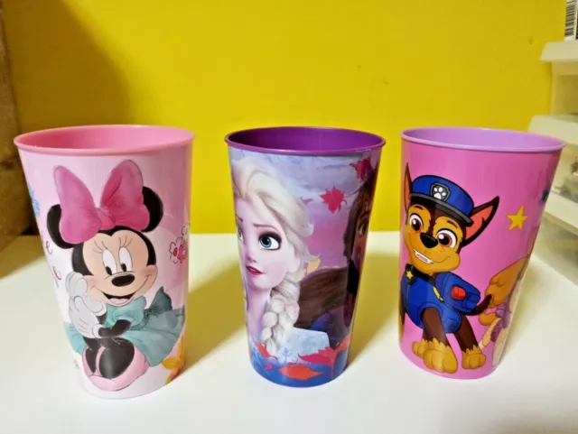 3tlg. Trinkbecher Set Minnie Mouse, Disney FROZEN, PAW PATROL, 350ml für Kinder